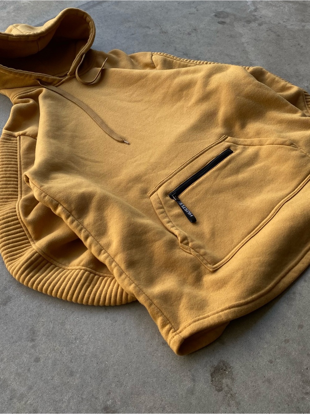 Oversized G-NET butterscotch yellow heavyweight hoodie with hood strings